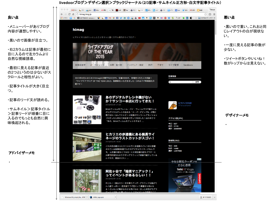 1日複数記事更新に適したlivedoorブログのデザインテンプレートを徹底検証 Himag