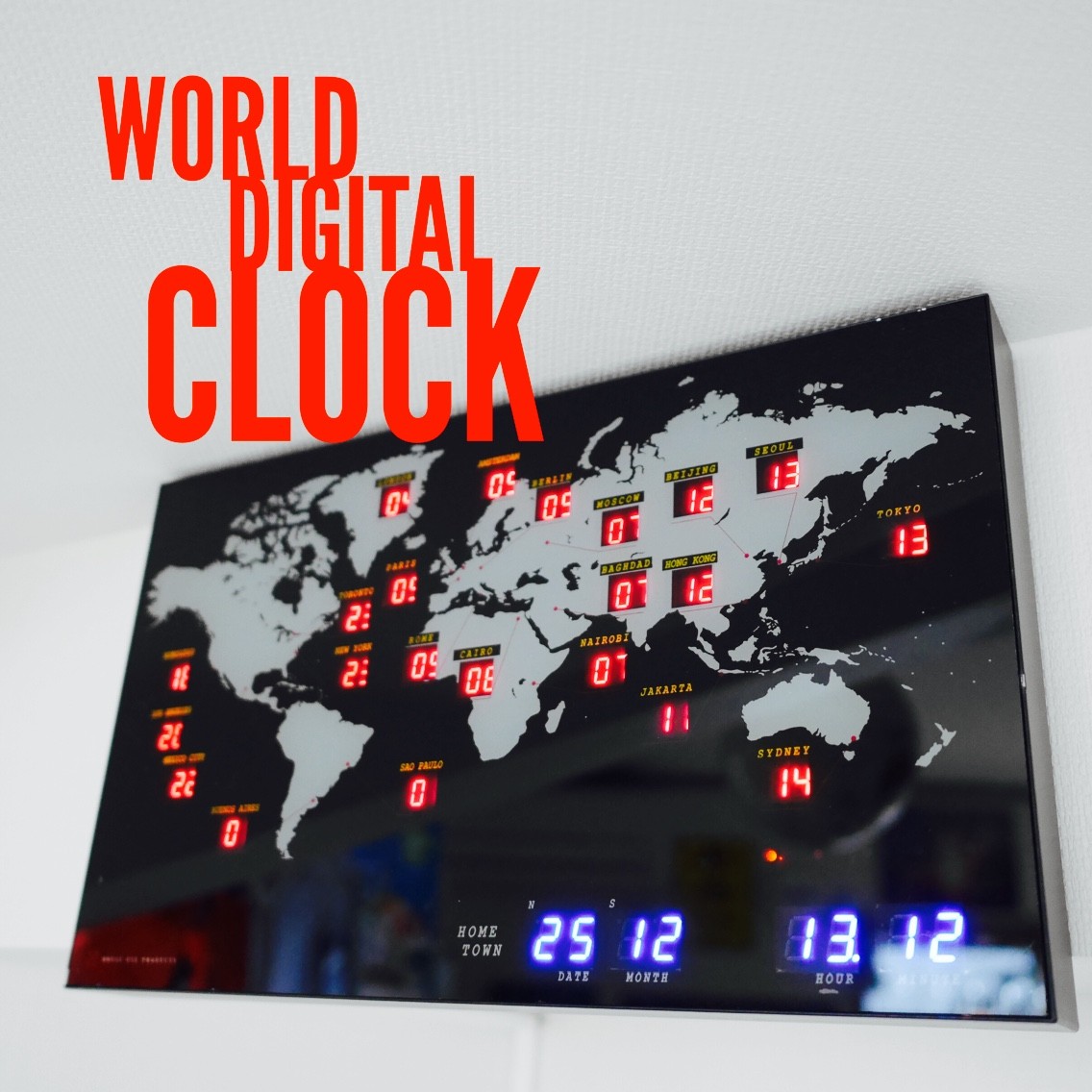 ホテルの世界時計が好きな人にオススメのデジタル掛け時計 Himag