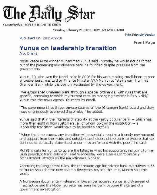 Yunus leadership