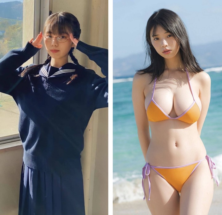 【朗報】地味眼鏡JKさん、脱ぐとスレンダー爆乳Sランクボディ