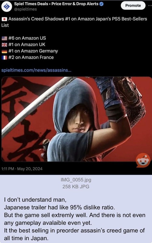 【悲報】アサシンクリード最新作が日本で予約されまくりで外人ブチギレｗｗｗｗｗｗｗｗｗｗ