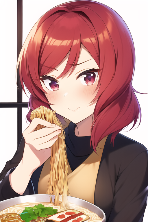 【画像あり】ワイ「ラーメン食べてる真姫ちゃん生成しろ！」　AI「はい」　→