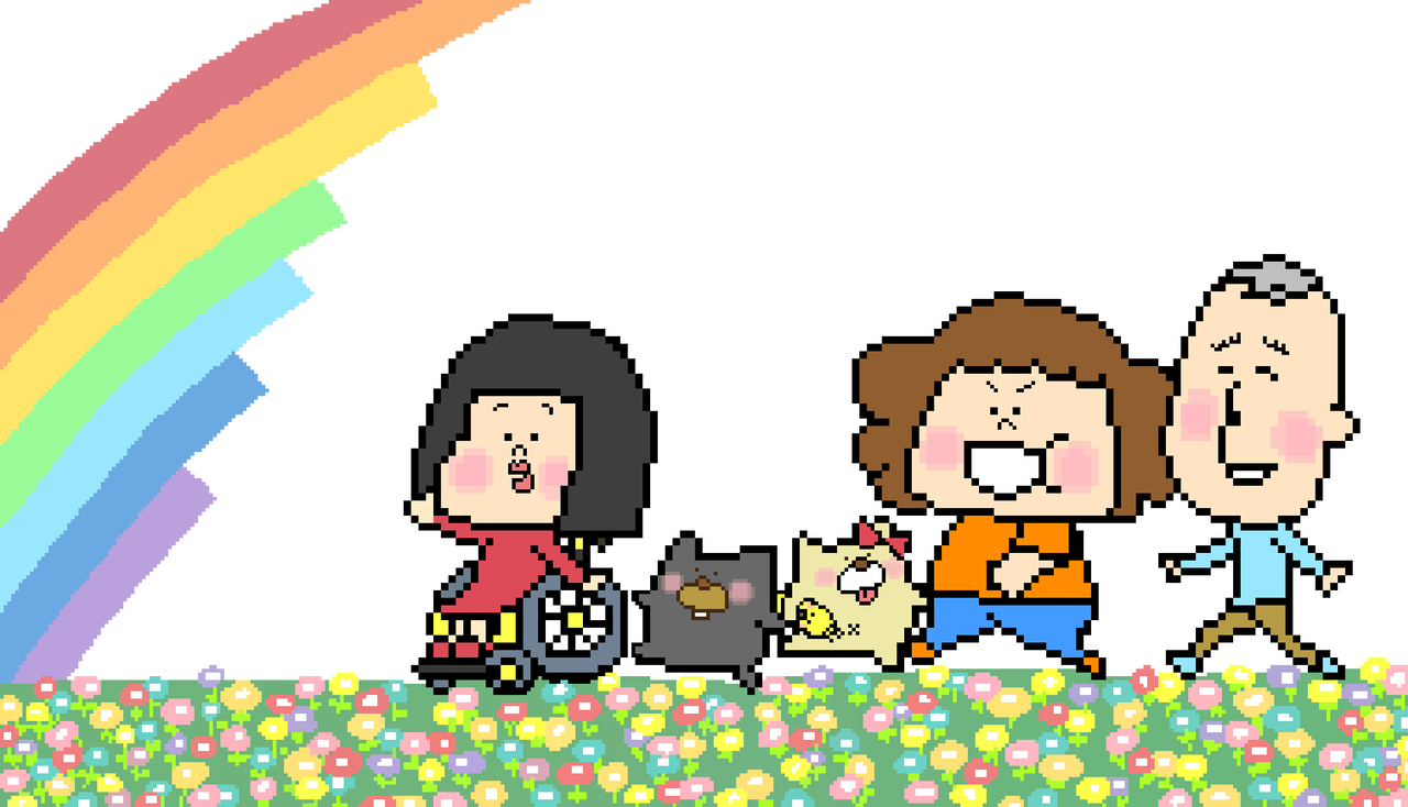 ドット絵 にゃにゃさんのトップ画描きました モフモフとモチモチ