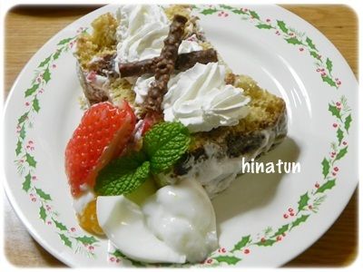パリパリチョコのショートケーキ