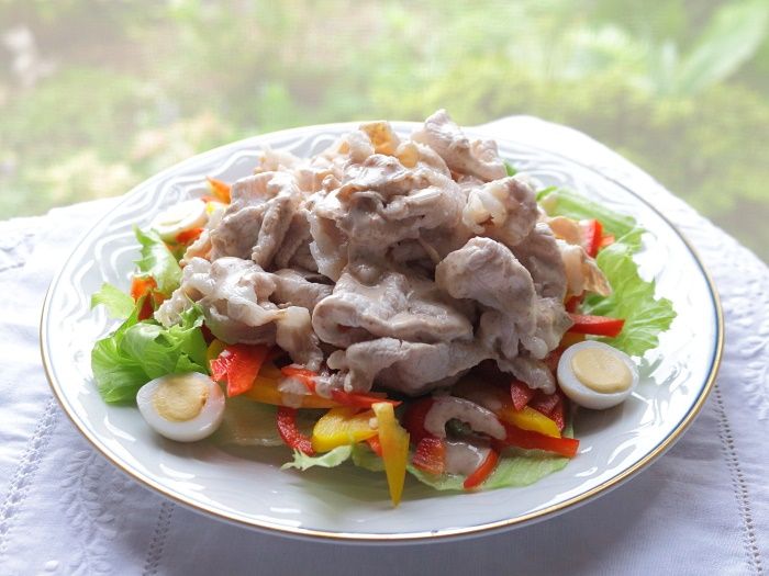 野菜も一緒に食べよう♪冷しゃぶサラダ☆豚肉を冷やした時に固く感じないコツ