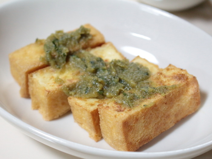 大葉みそのせ厚揚げ焼き2