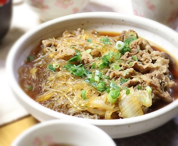 白菜と牛肉の春雨煮