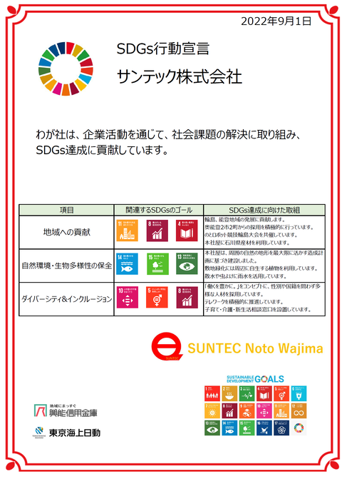 SDGs行動宣言書