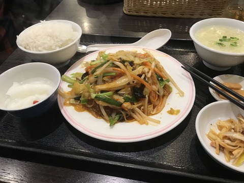 春雨炒め定食＠下総中山・大上海