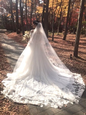 水出会員結婚式ドレス後ろ姿
