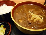 肉カレーうどん、ごはんセット