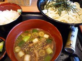 鴨なんばつけうどん、ごはんセット