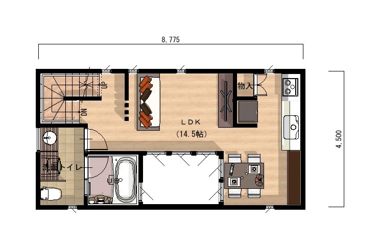 狭小住宅4 建物間口4 5m 平木建築室の最新図面紹介 狭小住宅4 建物間口4 5m 平木建築室の最新図面紹介