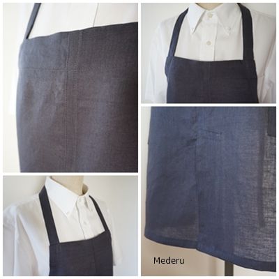 メンズシンプルエプロン(チャコールグレイ) (6)