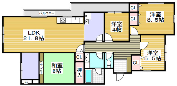 レジデンス香里ヶ丘中央間取り図