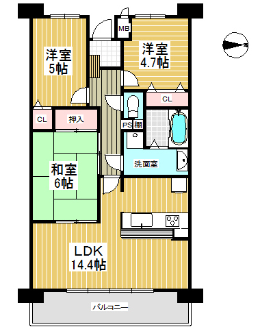 グランコープ津田B棟間取り図