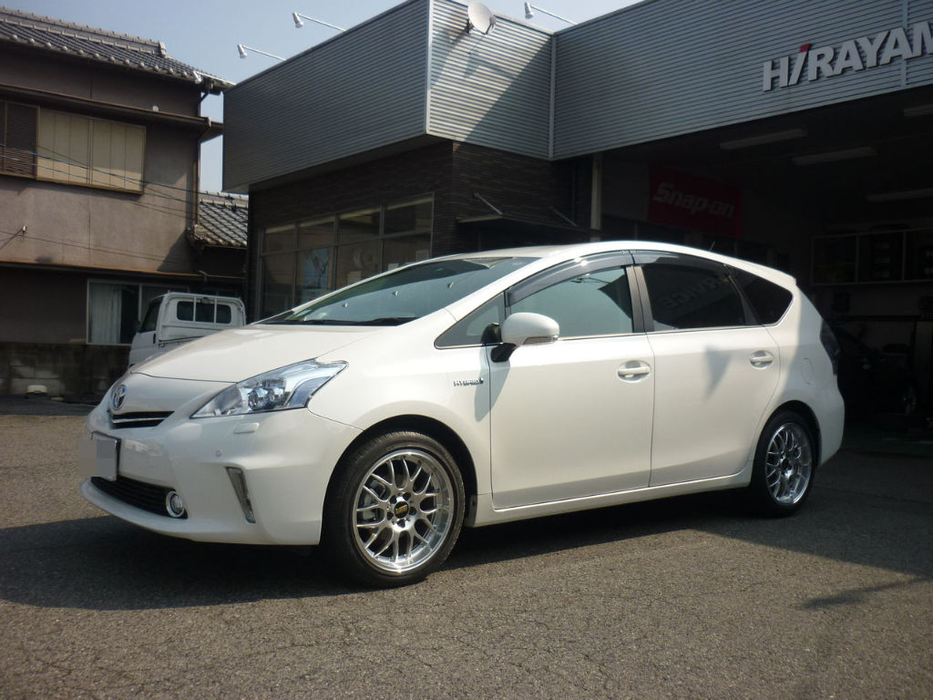 42） 車、バイク、自転車 BBS プリウスα S ZVW41W 11y〜 RI-A 18インチ×