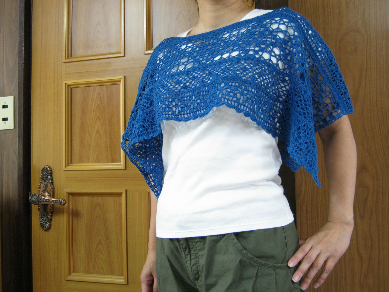 着回し自在なニットのふだん着 から レースポンチョ 完成 あみねこblog