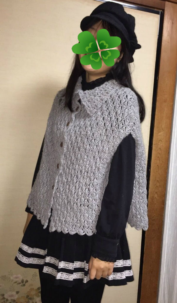 michiyo「編んで楽しい、毎日着たい ニットのふだん着」から「J.ベスト」～着画が届きました！ : あみねこBlog