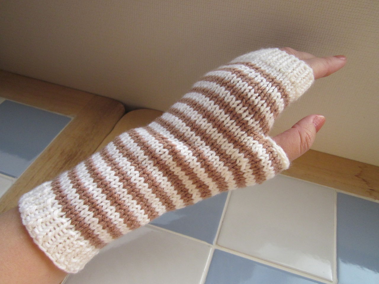 指無し手袋 Striped Mitts を編みました あみねこblog