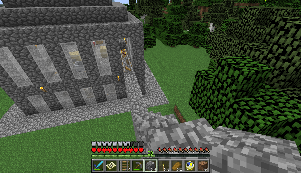 経験値トラップ駅と家をレールで結ぶ Hiroのマインクラフト日記 Pcver1 8