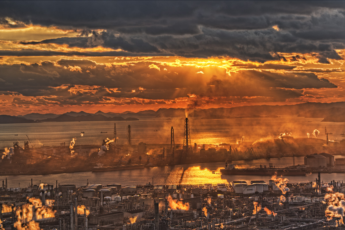 水島コンビナートの夕景 Hdr Factories 水島コンビナートの夕景 Hdr Factories