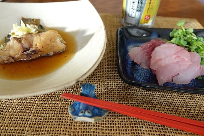 ヤナギノマイの煮つけとソイの刺身 Hirobouの田舎暮らし