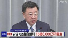 安倍元首相「国葬」費用 総額16億6000万円程度の概算公表 政府