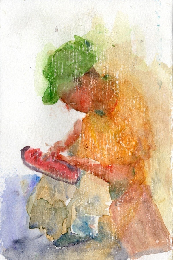 靴磨きの少年 夢色彩々 水彩画 スケッチ帳 靴磨きの少年 夢色彩々 水彩画 スケッチ帳