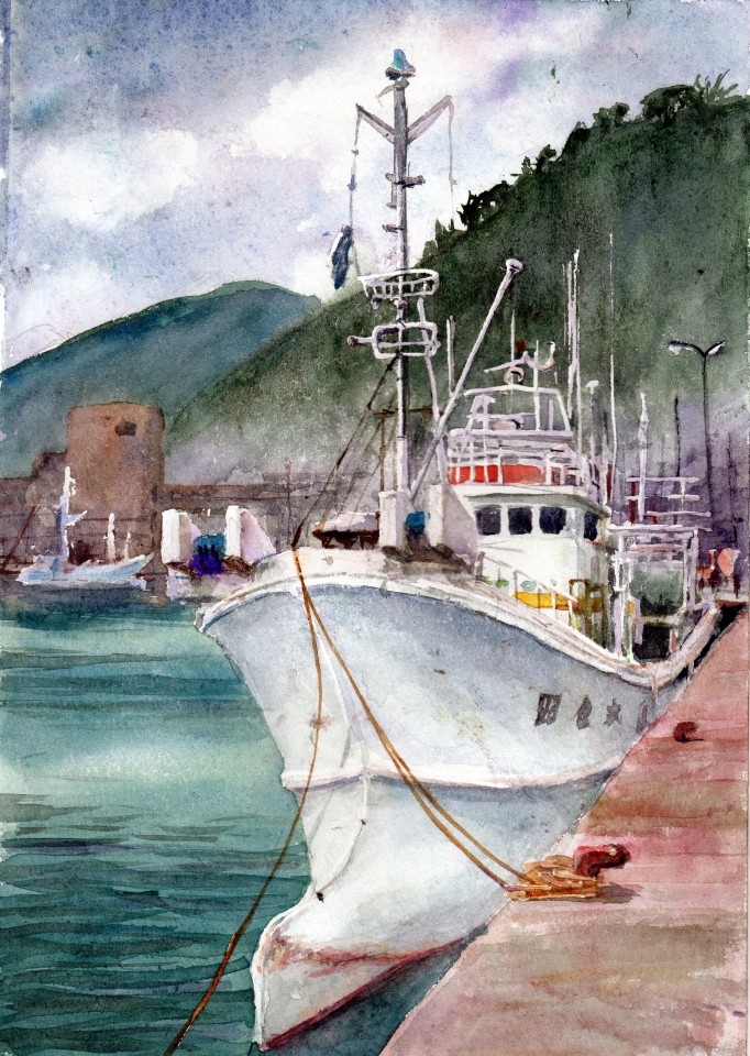 漁船 : 夢色彩々―水彩画、スケッチ帳 漁船 : 夢色彩々―水彩画、スケッチ帳