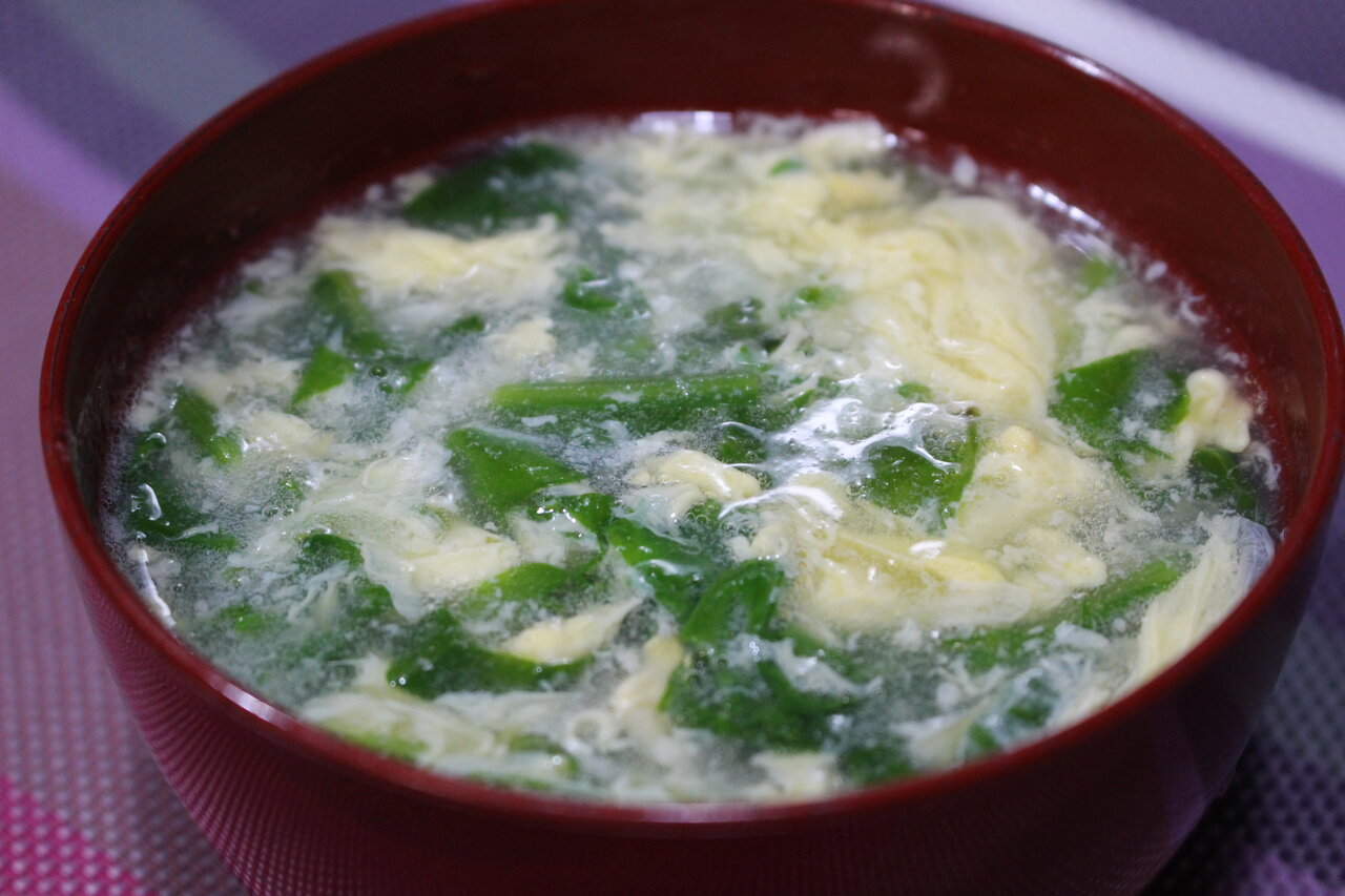 365日汁物レシピno 36 液体塩こうじで作るほうれん草のかき玉汁 かごっまおごじょ 西ひろみ のお気楽日記