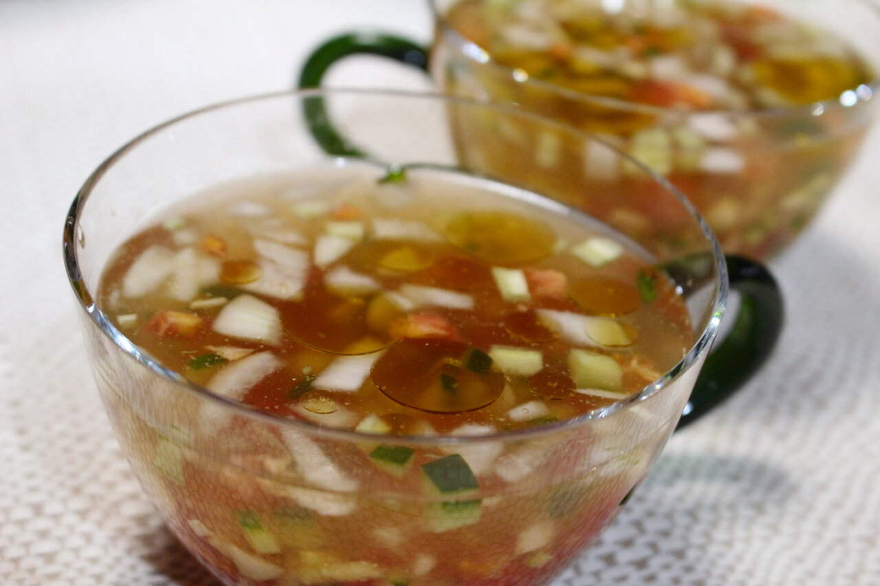 365日汁物レシピno 161 夏野菜の冷たいスープ かごっまおごじょ 西ひろみ のお気楽日記