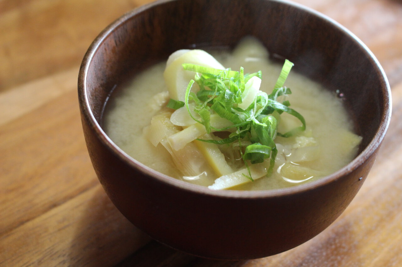 365日汁物レシピno 165 大名竹と油揚げの味噌汁 かごっまおごじょ 西ひろみ のお気楽日記