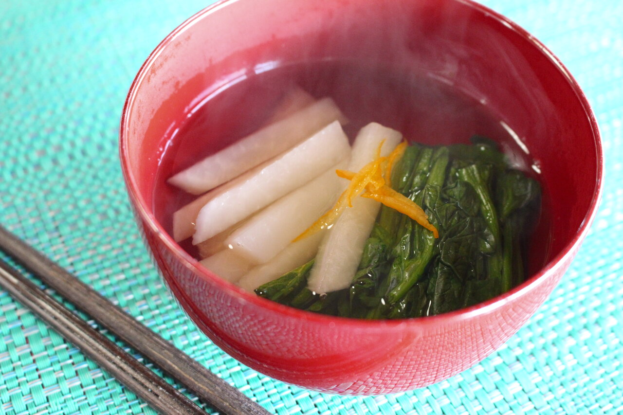 365日汁物レシピno 43 桜島大根とほうれん草の吸い物 かごっまおごじょ 西ひろみ のお気楽日記