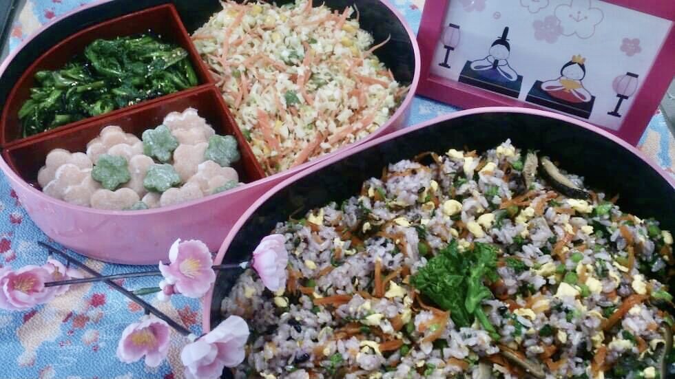 365日弁当レシピno 58 黒米で作るピンクのちらし寿司 かごっまおごじょ 西ひろみ のお気楽日記