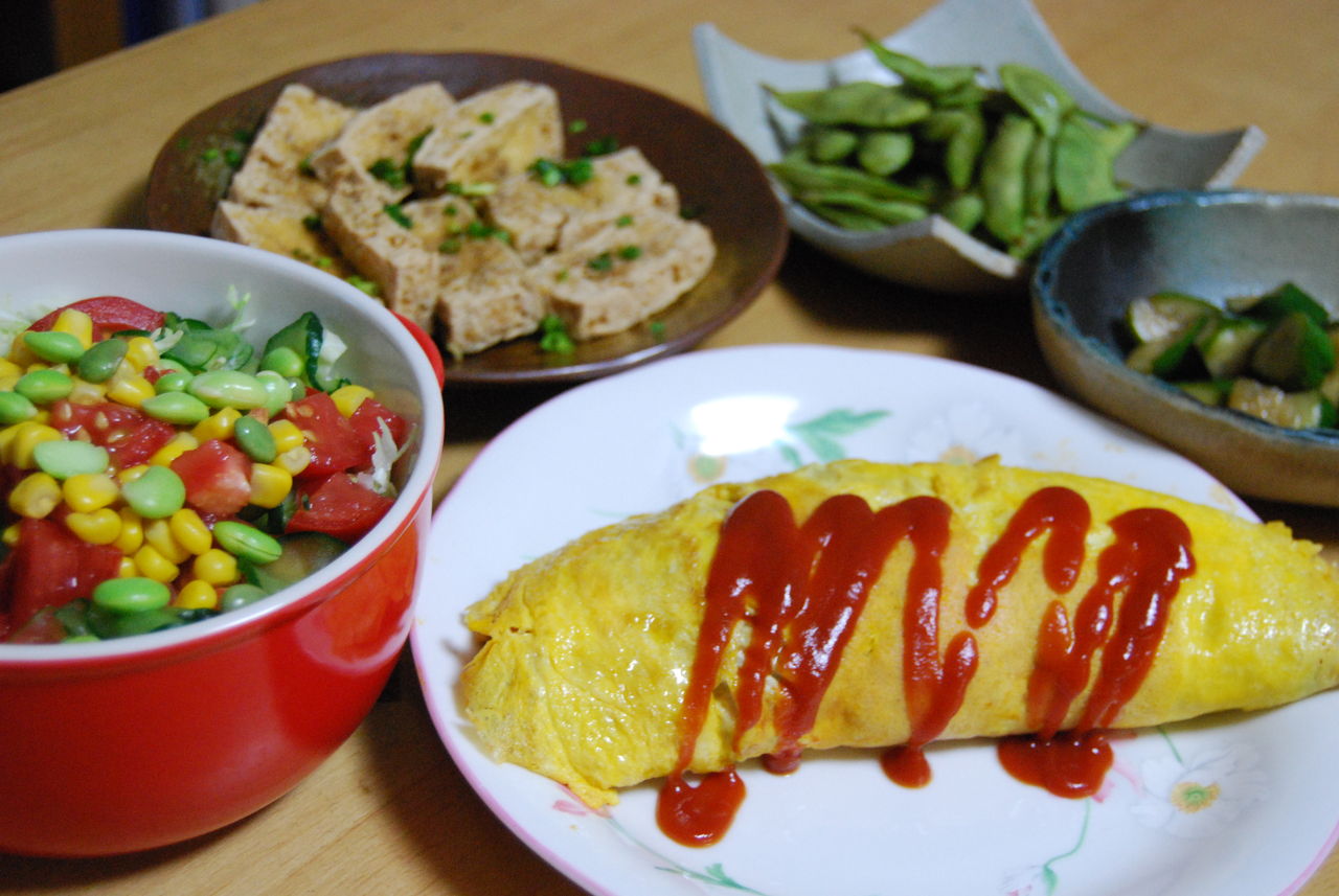 今日の晩ごはん 玄米オムライスとそうめんサラダ かごっまおごじょ 西ひろみ のお気楽日記 今日の晩ごはん 玄米オムライスとそうめんサラダ かごっまおごじょ 西ひろみ のお気楽日記