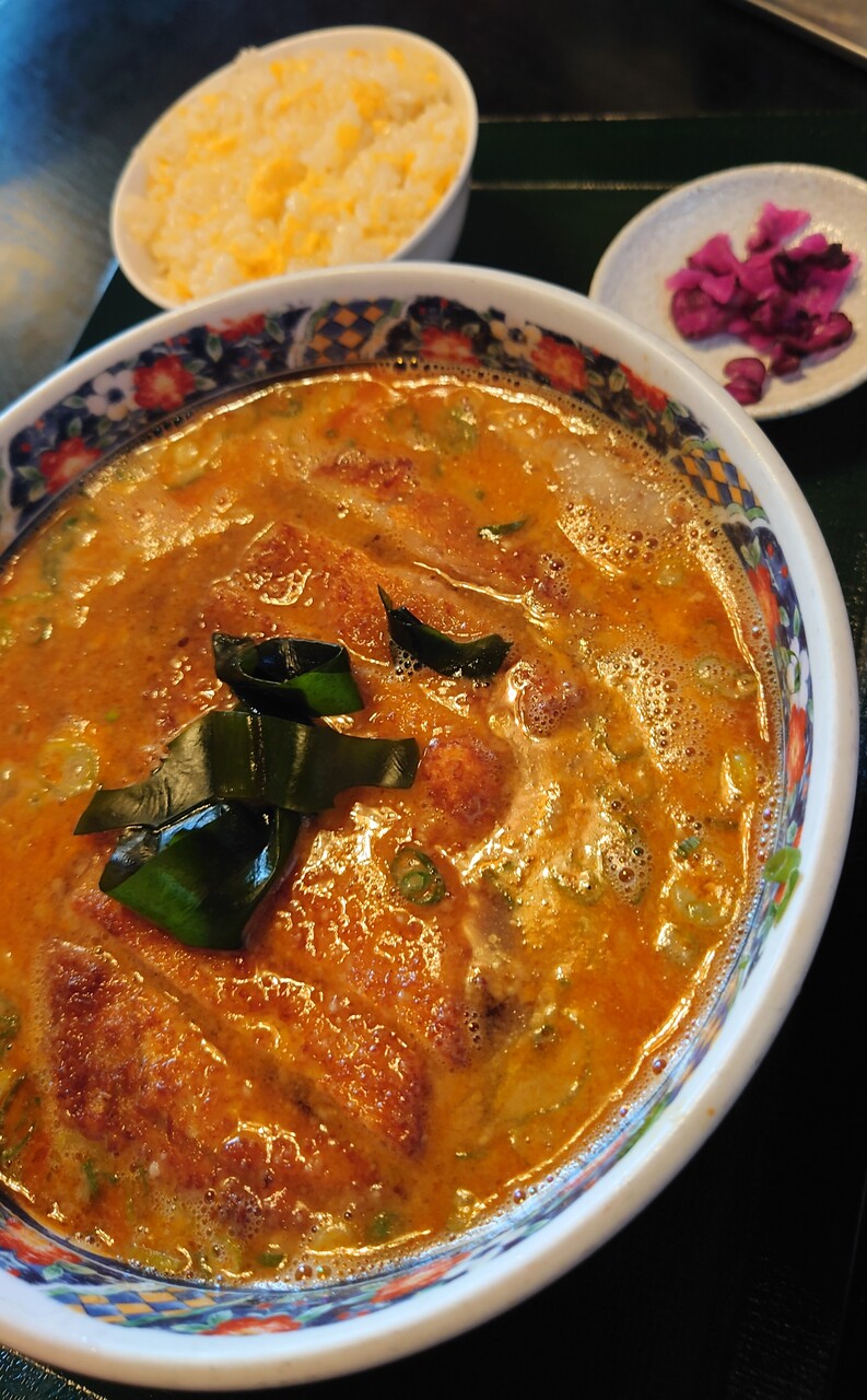 松乃木飯店 とんかつ入り担々麺 白胡麻 ランチのご飯 玉子チャーハン 袋井市山科 らぁめん大好きブログ ヒロ