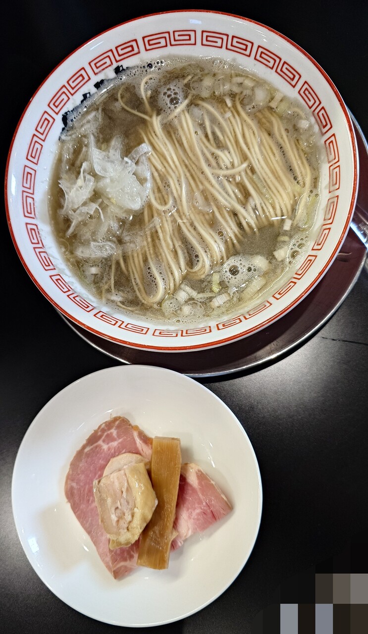 menya 787（麺屋菜花奈）【煮干（温）＋Aセットトッピング】＠菊川市