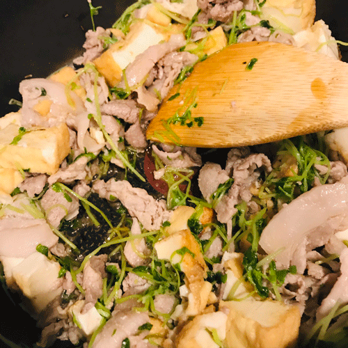 豆苗豚肉厚揚げ焼き5
