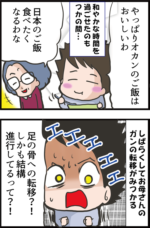 【血糖値】留学中に知らされた母のガン、そして帰国した夫が知る母の病状…糖尿病夫の回想記3