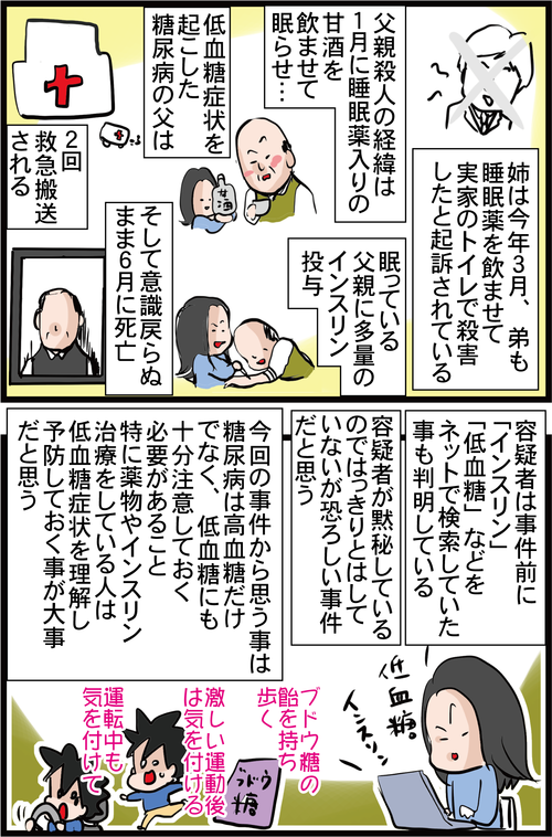 【低血糖の恐怖】糖尿病患者の命綱を利用した恐ろしい殺人事件…4