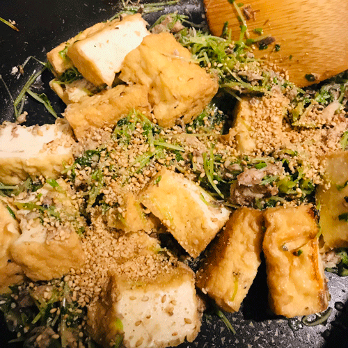 サバの水煮と豆苗厚揚げ炒め3