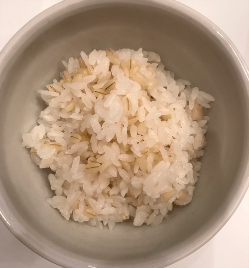夕食もち麦米120g