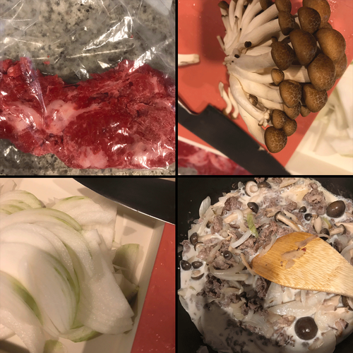 牛肉とキノコのクリーム煮２