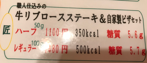 低糖質ピザ&ステーキ糖質