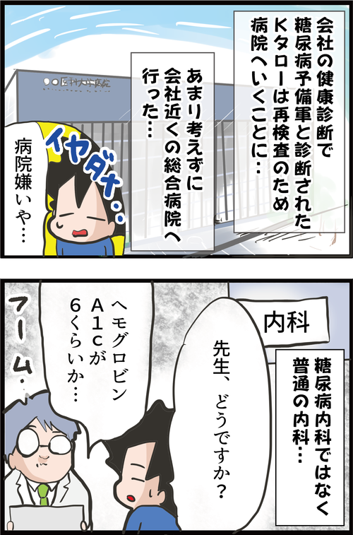 【血糖値】糖尿病予備軍と言われた夫が最初に行った病院での大失敗… 糖尿病夫の回想記1