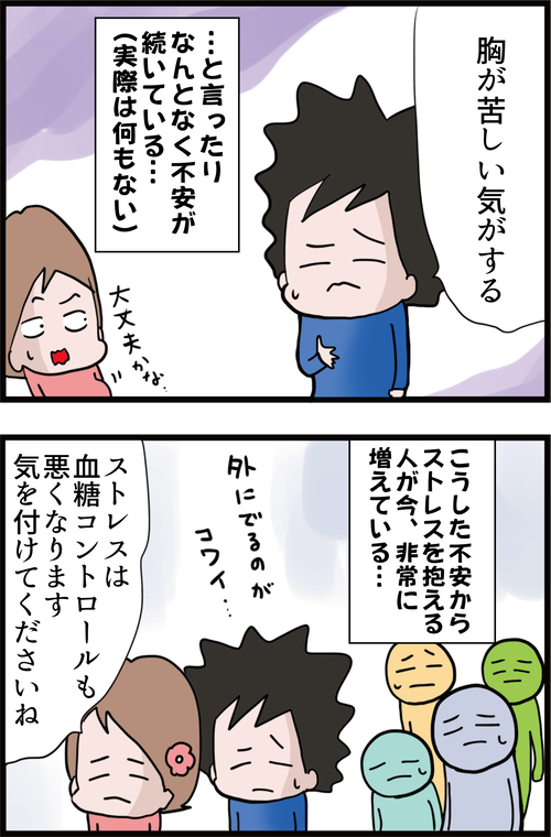 新型コロナウイルス感染の不安からくるストレスに苦しむ糖尿病夫…2