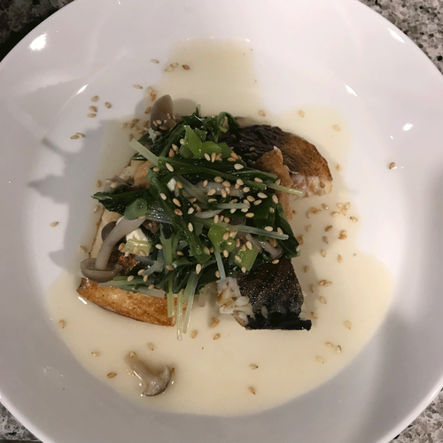 カリカリサバの野菜餡掛け4