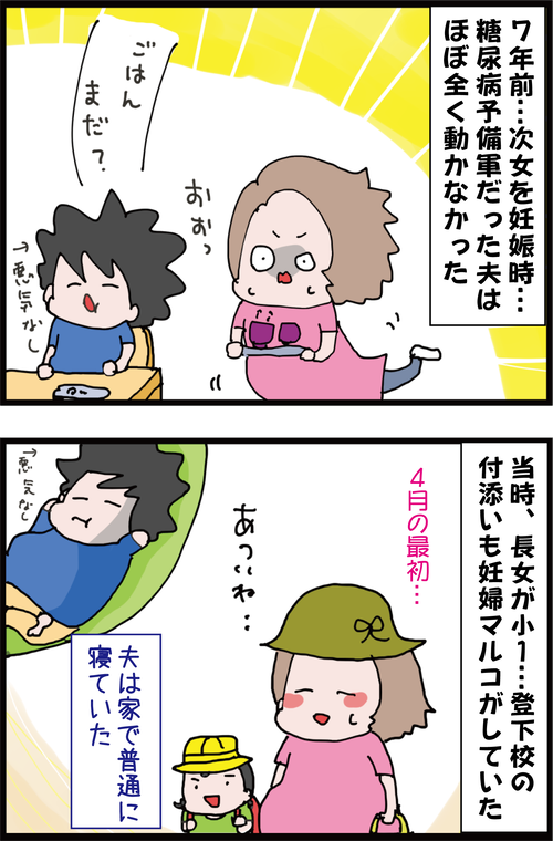 【2人目出産編②】なるべくして糖尿病になった…!?当時の夫の動かなさ…1