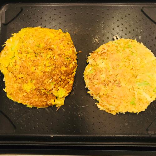 お好み焼き焼いたところ